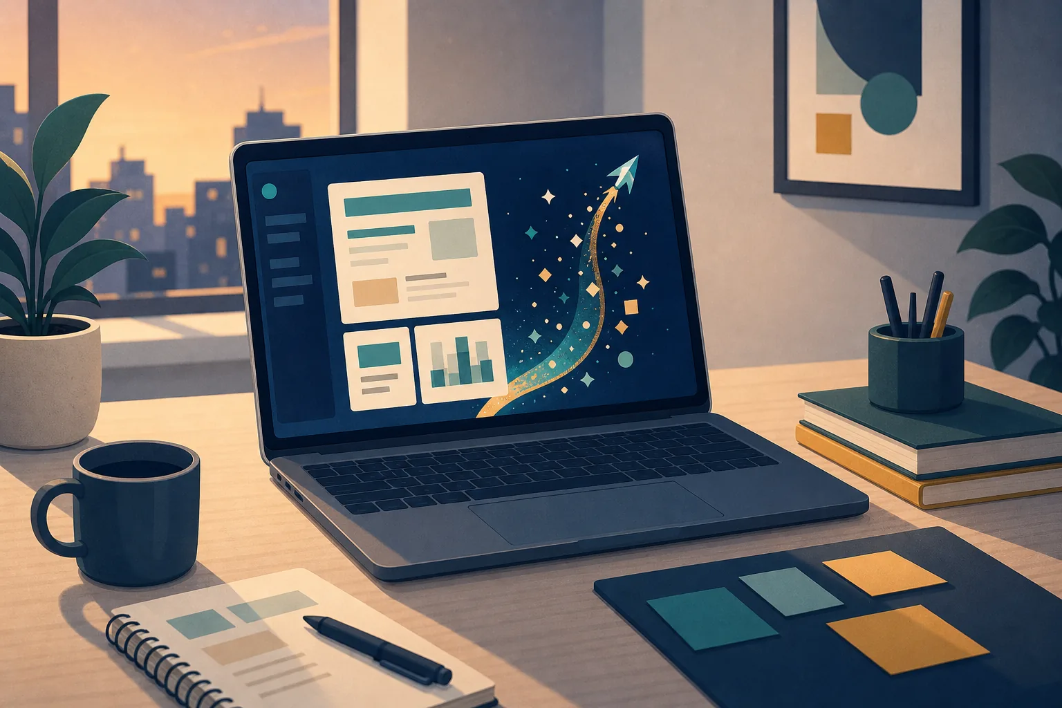 Illustration of the Grok AI tool applied to everyday business work