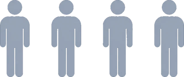 Four human employee figures